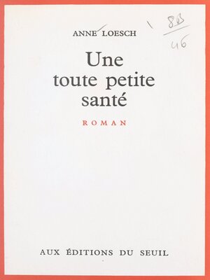 cover image of Une toute petite santé
